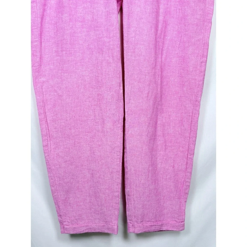 J.Crew Pink Linen‎ Blend Pants Drawstring Beach Coastal Old Money Preppy Size 6
